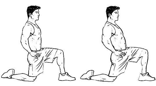 Three way hip stretch position
